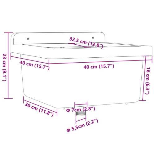 Lavabo - Umivaonik za zidnu montažu bijeli 40 x 40 x 24 cm od smole - Bijela 40 x 40 x 24 cm Cijena