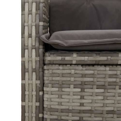 Vrtna garnitura - 5-dijelni vrtni blagovaonski set sivi od poliratana - 80 x 80 x 74 cm Sa naslonom za noge 4 Cijena