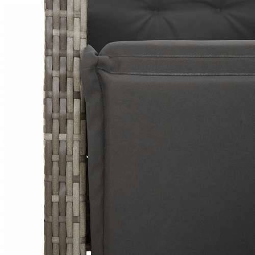 Vrtna garnitura - 5-dijelni vrtni blagovaonski set sivi od poliratana - 80 x 80 x 74 cm Sa naslonom za noge 4 Cijena