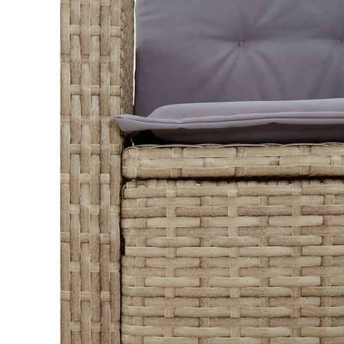 Vrtna garnitura - 3-dijelni vrtni blagovaonski set od poliratana s jastucima bež - 80 x 80 x 74 cm Bez naslona za noge 2 Cijena