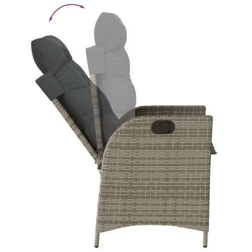 Vrtna garnitura - 7-dijelni vrtni blagovaonski set sivi od poliratana - 160 x 80 x 74 cm Sa naslonom za noge 6 Cijena