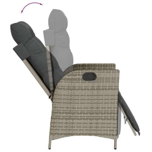 Vrtna garnitura - 7-dijelni vrtni blagovaonski set sivi od poliratana - 160 x 80 x 74 cm Sa naslonom za noge 6 Cijena