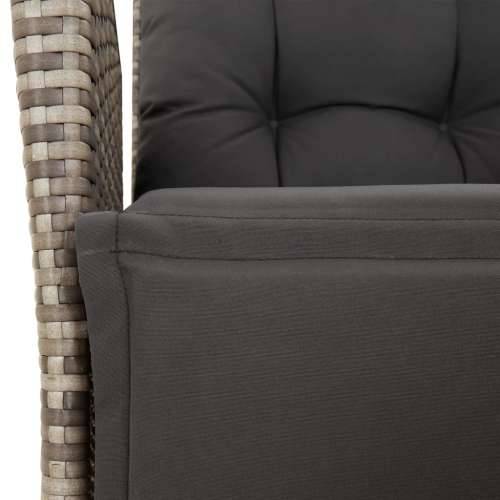Vrtna garnitura - 7-dijelni vrtni blagovaonski set sivi od poliratana - 160 x 80 x 74 cm Sa naslonom za noge 6 Cijena