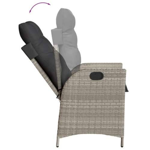 Vrtna garnitura - 7-dijelni vrtni blagovaonski set od poliratana s jastucima sivi - 160 x 80 x 74 cm Bez naslona za noge 6 Cijena