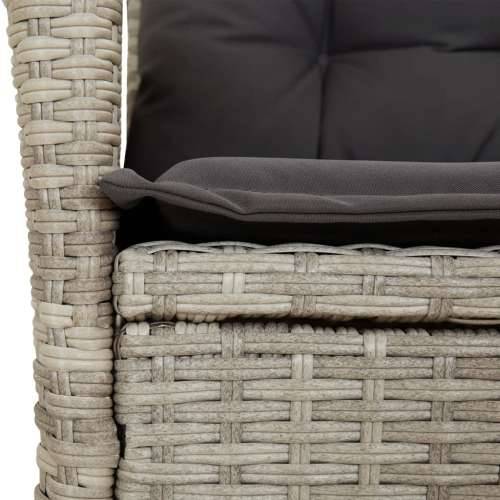 Vrtna garnitura - 7-dijelni vrtni blagovaonski set od poliratana s jastucima sivi - 160 x 80 x 74 cm Bez naslona za noge 6 Cijena