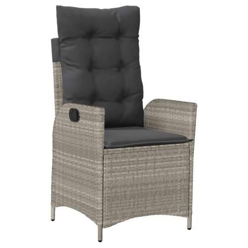 Vrtna garnitura - 9-dijelni vrtni blagovaonski set od poliratana s jastucima sivi - 200 x 100 x 74 cm Sa naslonom za noge 8 Cijena