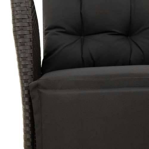 Vrtna garnitura - 5-dijelni vrtni blagovaonski set s jastucima od poliratana crni - Crna Dužina stola 90 cm 4 Cijena