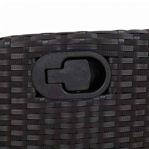 Vrtna garnitura - 5-dijelni vrtni blagovaonski set s jastucima od poliratana crni - Crna Dužina stola 90 cm 4 Cijena