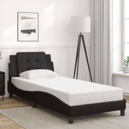 Okvir kreveta s LED svjetlima crni 80 x 200 cm od umjetne kože - Crna 80 x 200 cm Cijena