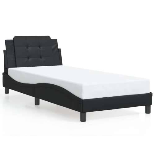 Okvir kreveta s LED svjetlima crni 90 x 200 cm od umjetne kože - Crna 90 x 200 cm Cijena
