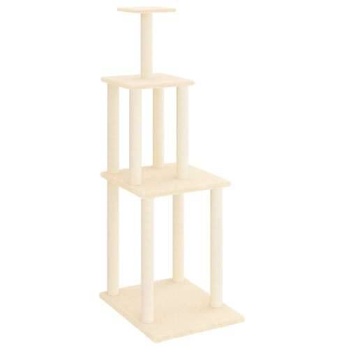 Penjalica za mačke - Kuća za mačke - Grebalica sa stupovima za grebanje krem 149 cm - Krema Cijena