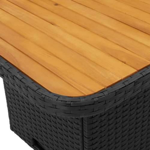 Vrtna garnitura - 5-dijelni vrtni blagovaonski set s jastucima od poliratana crni - Crna Dužina stola 110 cm 4 Cijena