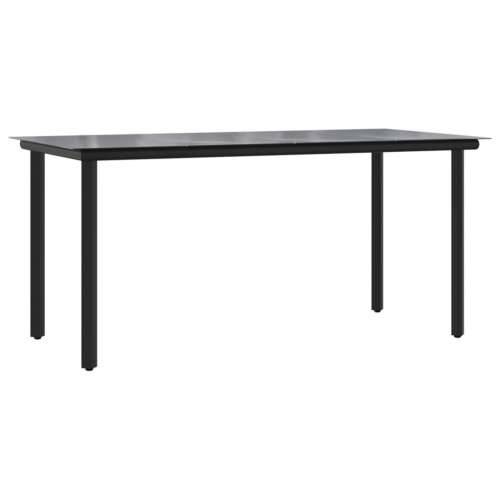 Vrtna garnitura - 7-dijelni vrtni blagovaonski set s jastucima crni od poliratana - Crna 160 x 80 x 74 cm 6 Cijena
