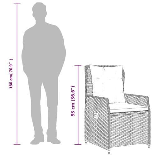 Vrtna garnitura - 7-dijelni vrtni blagovaonski set s jastucima crni od poliratana - Crna 160 x 80 x 74 cm 6 Cijena