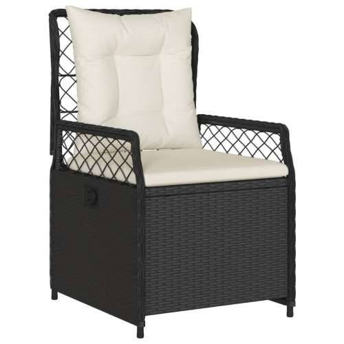 Vrtna garnitura - 5-dijelni vrtni blagovaonski set s jastucima od poliratana crni - Crna Dužina stola 80 cm 4 Cijena