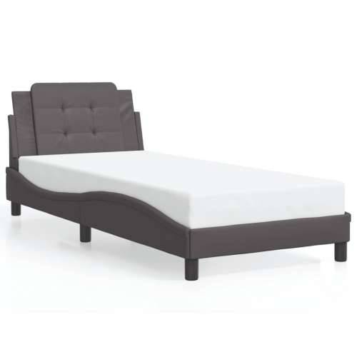 Okvir za krevet s uzglavljem sivi 100x200 cm od umjetne kože - Siva 100 x 200 cm Cijena