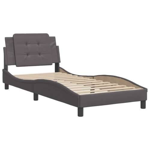 Okvir za krevet s uzglavljem sivi 100x200 cm od umjetne kože - Siva 100 x 200 cm Cijena