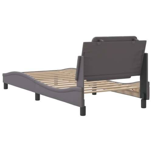 Okvir za krevet s uzglavljem sivi 100x200 cm od umjetne kože - Siva 100 x 200 cm Cijena