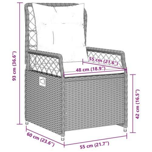 Vrtna garnitura - 9-dijelni vrtni blagovaonski set od poliratana s jastucima bež - bež i svjetlosiva 200 x 100 x 74 cm 8 Cijena
