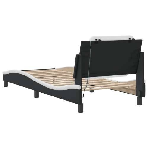 Okvir kreveta LED crno-bijeli 100 x 200 cm od umjetne kože - Crno-bijelo 100 x 200 cm Cijena