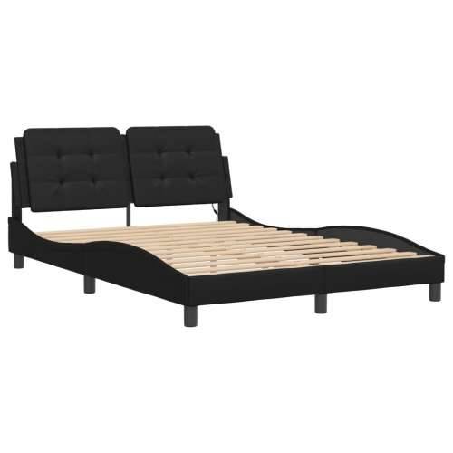 Okvir kreveta s LED svjetlima crni 120 x 200 cm umjetna koža - Crna 120 x 200 cm Cijena