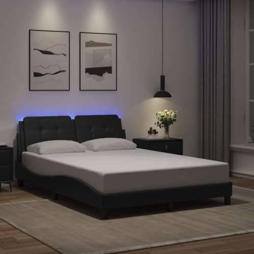 Okvir kreveta s LED svjetlima crni 120 x 200 cm umjetna koža - Crna 120 x 200 cm Cijena