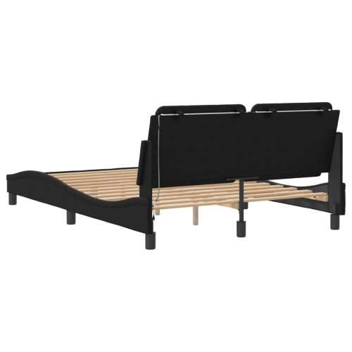 Okvir kreveta s LED svjetlima crni 120 x 200 cm umjetna koža - Crna 120 x 200 cm Cijena