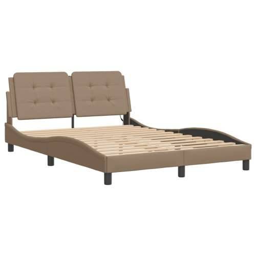 Okvir kreveta s LED svjetlom cappuccino 140x190 cm umjetna koža - Boja cappuccina 140 x 190 cm Cijena
