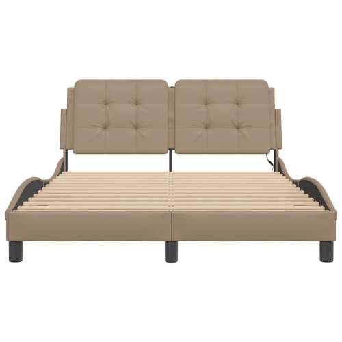 Okvir kreveta s LED svjetlom cappuccino 140x190 cm umjetna koža - Boja cappuccina 140 x 190 cm Cijena