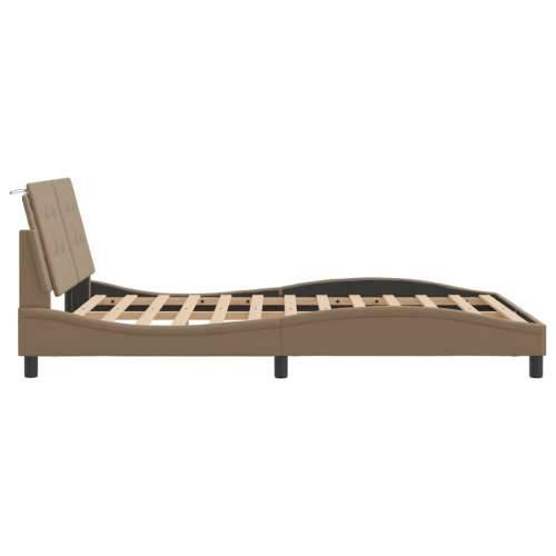 Okvir kreveta s LED svjetlom cappuccino 140x190 cm umjetna koža - Boja cappuccina 140 x 190 cm Cijena