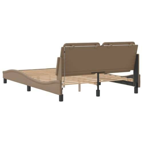 Okvir kreveta s LED svjetlom cappuccino 140x190 cm umjetna koža - Boja cappuccina 140 x 190 cm Cijena