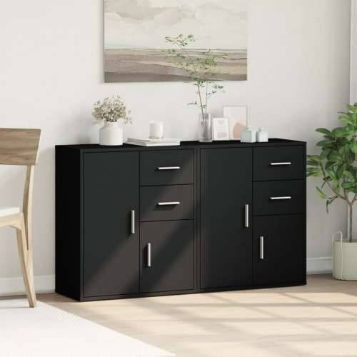 Komoda 2 kom crna 60 x 31 x 70 cm od konstruiranog drva - Crna 1 Cijena