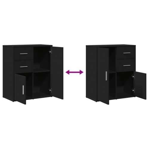Komoda 2 kom crna 60 x 31 x 70 cm od konstruiranog drva - Crna 1 Cijena