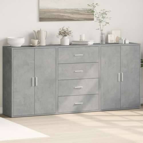 Komoda 3 kom siva boja betona 60x31x84 cm konstruiranog drva Beton siva 1 Cijena