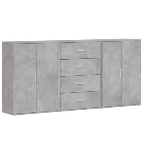 Komoda 3 kom siva boja betona 60x31x84 cm konstruiranog drva Beton siva 1 Cijena