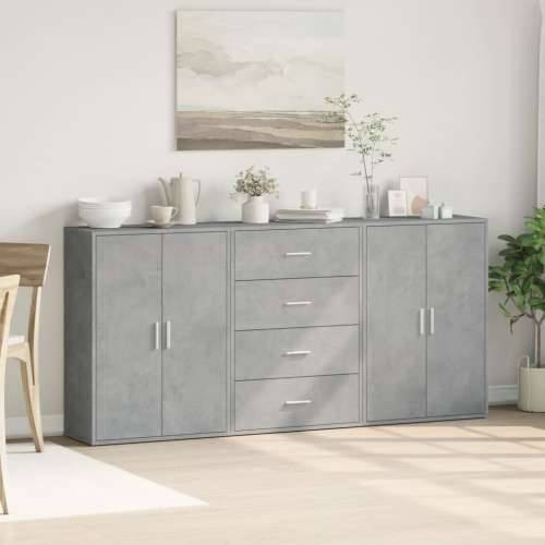 Komoda 3 kom siva boja betona 60x31x84 cm konstruiranog drva Beton siva 1 Cijena