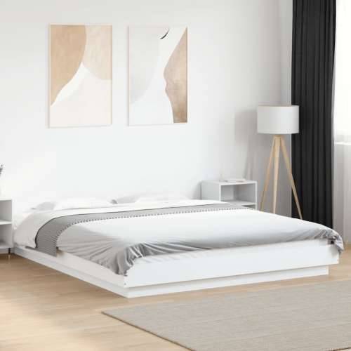 Okvir za krevet bijeli 160x200 cm konstruirano drvo - Bijela 160 x 200 cm Cijena