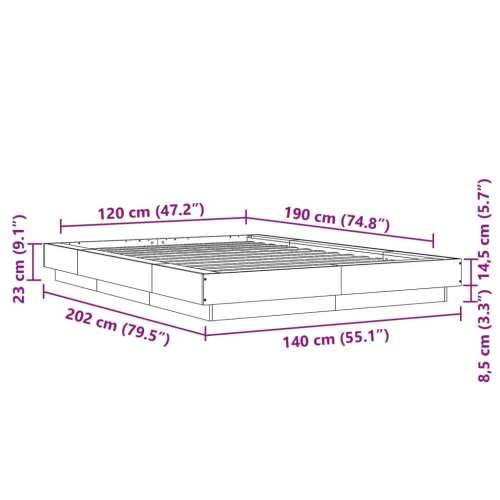 Okvir za krevet bijeli 120x190 cm konstruirano drvo - Bijela 120 x 190 cm Cijena