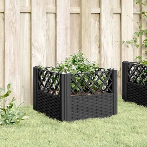 Vrtna sadilica s klinovima siva 43,5x43,5x43,5 cm PP - Crna 43,5 x 43,5 x 43,5 cm 1 Cijena