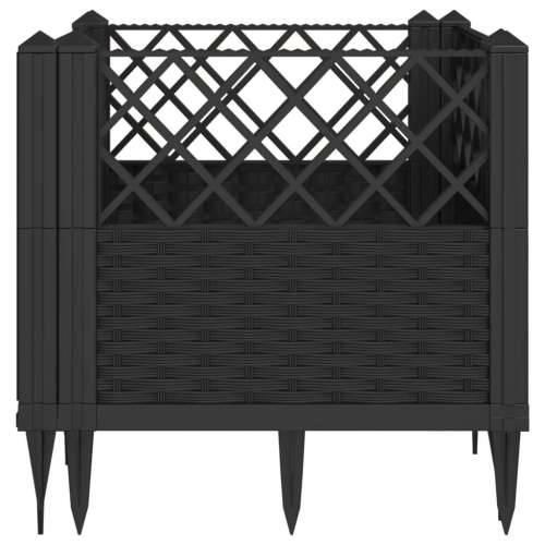 Vrtna sadilica s klinovima siva 43,5x43,5x43,5 cm PP - Crna 43,5 x 43,5 x 43,5 cm 1 Cijena