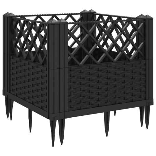 Vrtna sadilica s klinovima siva 43,5x43,5x43,5 cm PP - Crna 43,5 x 43,5 x 43,5 cm 1 Cijena