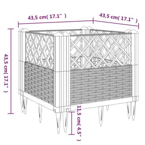 Vrtna sadilica s klinovima siva 43,5x43,5x43,5 cm PP - Crna 43,5 x 43,5 x 43,5 cm 1 Cijena