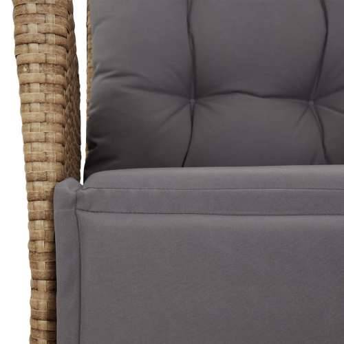 Vrtna garnitura - 7-dijelni vrtni blagovaonski set od poliratana s jastucima bež - 160 x 80 x 74 cm Sa naslonom za noge 6 Cijena