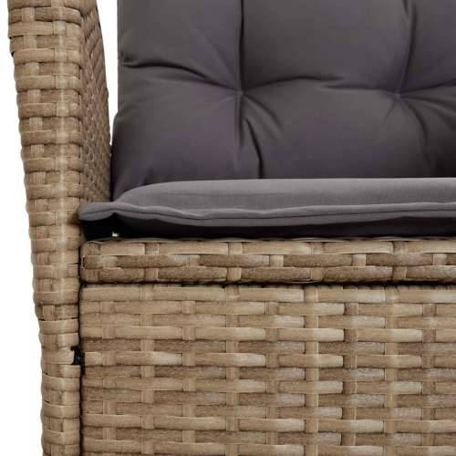 Vrtna garnitura - 7-dijelni vrtni blagovaonski set od poliratana s jastucima bež - 160 x 80 x 74 cm Bez naslona za noge 6 Cijena