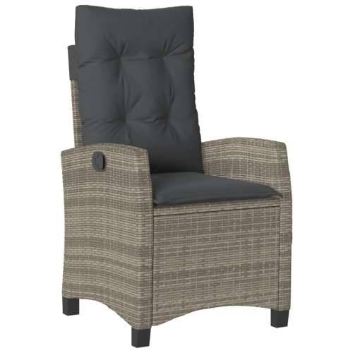 Vrtna garnitura - 5-dijelni vrtni blagovaonski set sivi od poliratana - 80 x 80 x 74 cm Bez naslona za noge 4 Cijena