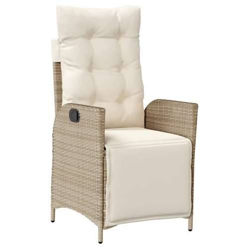 Vrtna garnitura - 7-dijelni vrtni blagovaonski set od poliratana s jastucima bež - 160 x 80 x 74 cm Sa naslonom za noge 6 Cijena