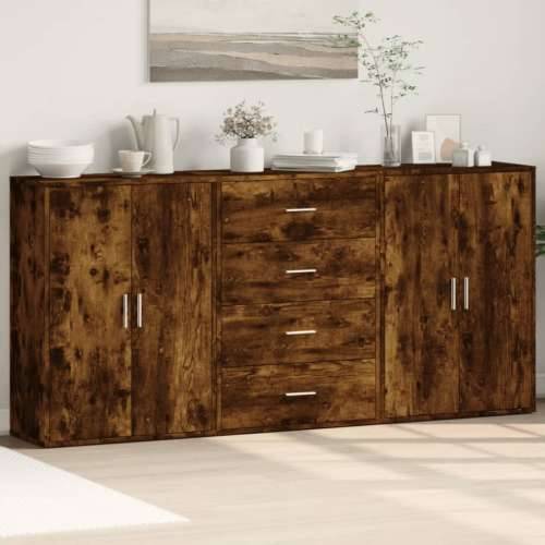 Komoda 3 kom boja dimljenog hrasta 60x31x84cm konstruirano drvo - Dimljeni hrast 1 Cijena
