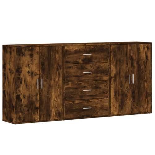 Komoda 3 kom boja dimljenog hrasta 60x31x84cm konstruirano drvo - Dimljeni hrast 1 Cijena