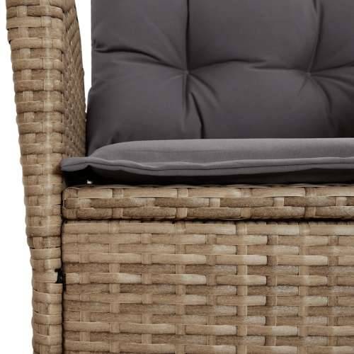 Vrtna garnitura - 9-dijelni vrtni blagovaonski set od poliratana s jastucima bež - 200 x 100 x 74 cm Sa naslonom za noge 8 Cijena