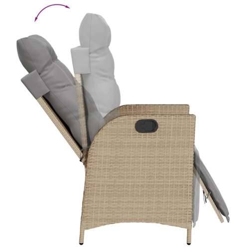 Vrtna garnitura - 9-dijelni vrtni blagovaonski set od poliratana s jastucima bež - 200 x 100 x 74 cm Sa naslonom za noge 8 Cijena
